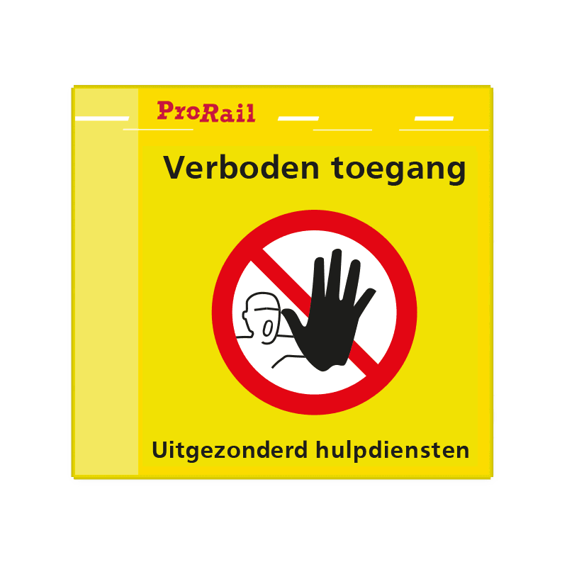 Waarschuwingsbord ProRail - Verboden toegang (afwijkend) - 300x280mm