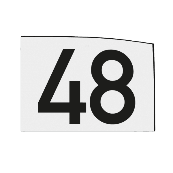 Sticker of magneetbord 150x100mm wit met zwart cijfer opdruk