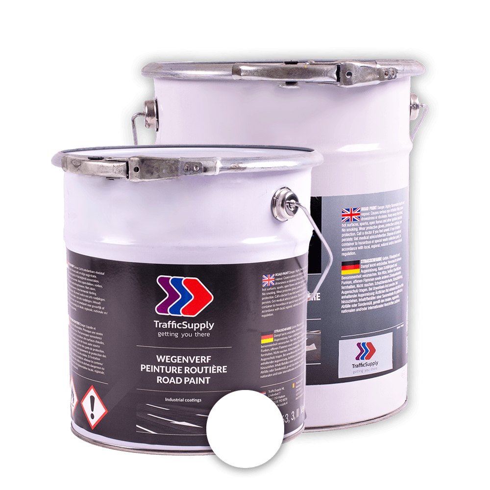 Peinture routière blanche RAL 9010 - Seau de 6 kg