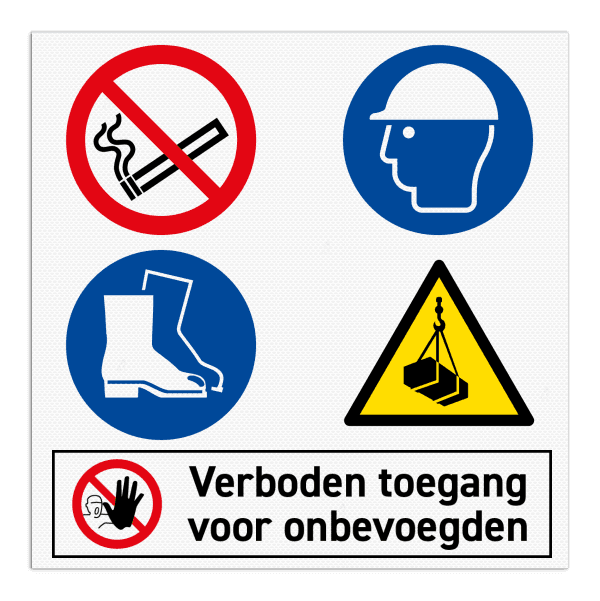 Veiligheidsbord PBM - verboden toegang