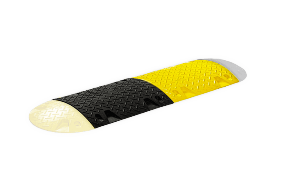 Pièce centrale de ralentisseur en plastique recyclé jaune/noir – 60 mm – 10 km/h