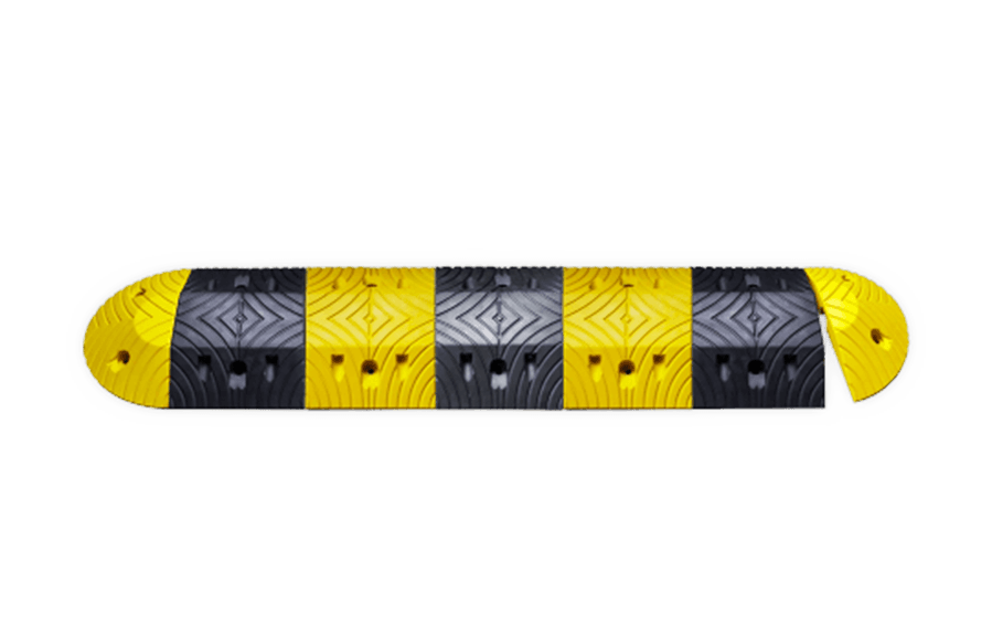 Ralentisseur en caoutchouc 5-10km/h – 70mm hauteur – jaune/noir