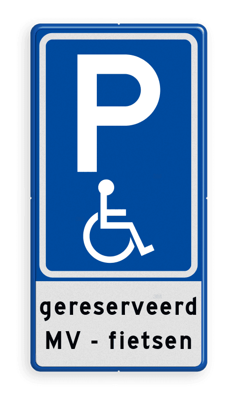 Verkeersbord RVV E06 parkeerplaats mindervaliden - met kenteken