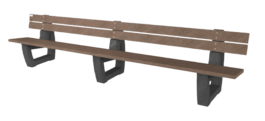 Parkbank met rugleuning - Bicolor - type Bonn XL