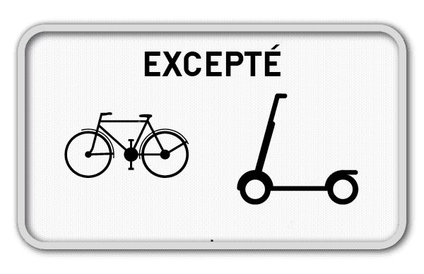 Panneau G2000 - M23 - Excepté bicyclettes et trottinettes