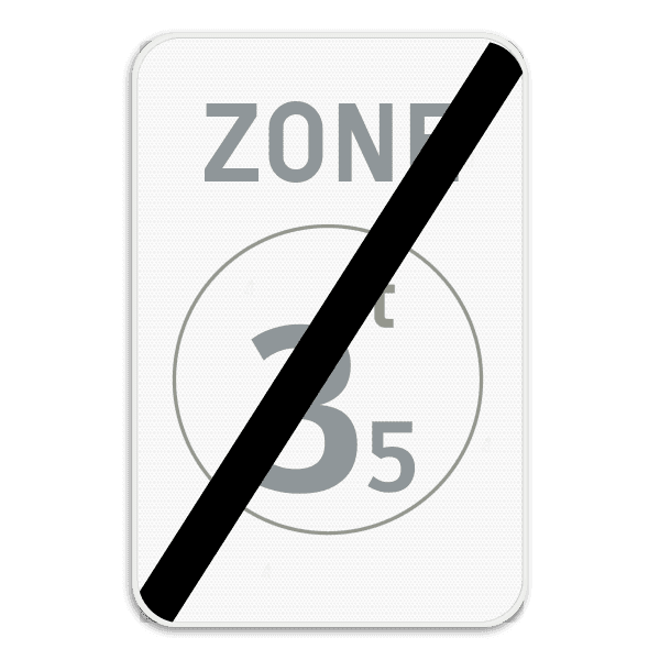 Zonebord SB250 ZC21/ – Einde zone verboden massa boven aanduiding