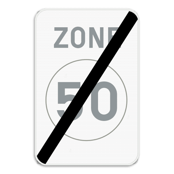 Zonebord SB250 ZC45 - Einde snelheidszone