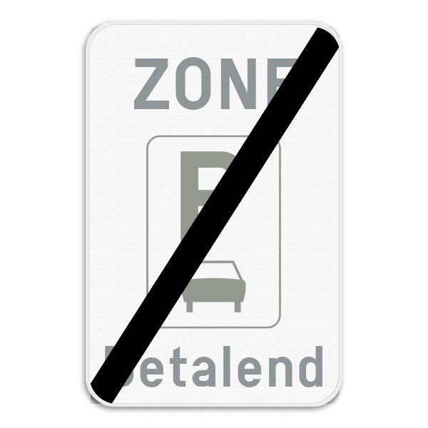 Zonebord SB250 ZE9aT/ - Einde parkeerzone met eigen tekst