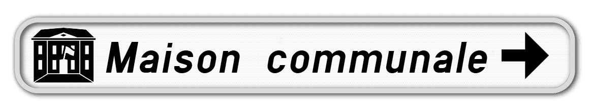 Panneau G2000 - F34a - Signal de direction à proximité des équipements et établissements publics ou d'intérêt général (droite) + pictogramme
