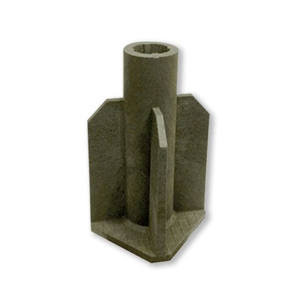 Socle en plastique pour poteau Ø 51 mm ou Ø 76 mm - 270 x 270 mm