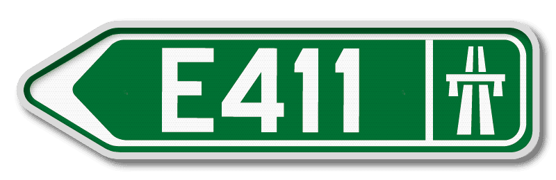 Panneau G2000 - F31 - Itinéraire par autoroute - Gauche