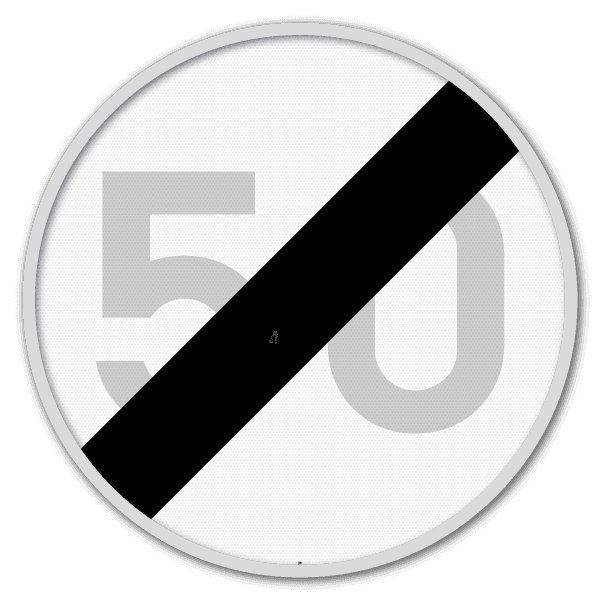 Panneau G2000 - C45 - Fin de la limitation de vitesse imposée par le signal C43
