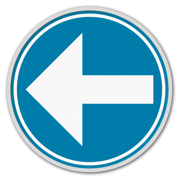 Panneau d'obligation G2000 D1b - Obligation de suivre à gauche