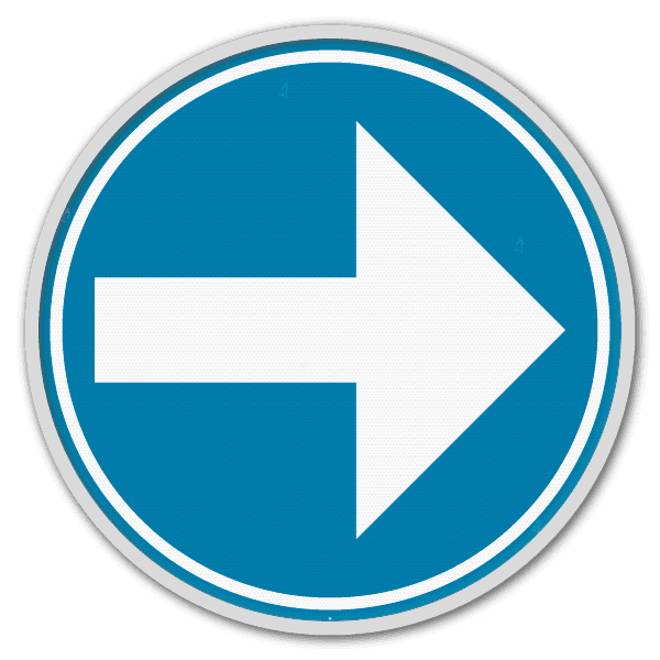 Panneau d'obligation G2000 D1b - Obligation de suivre à droite