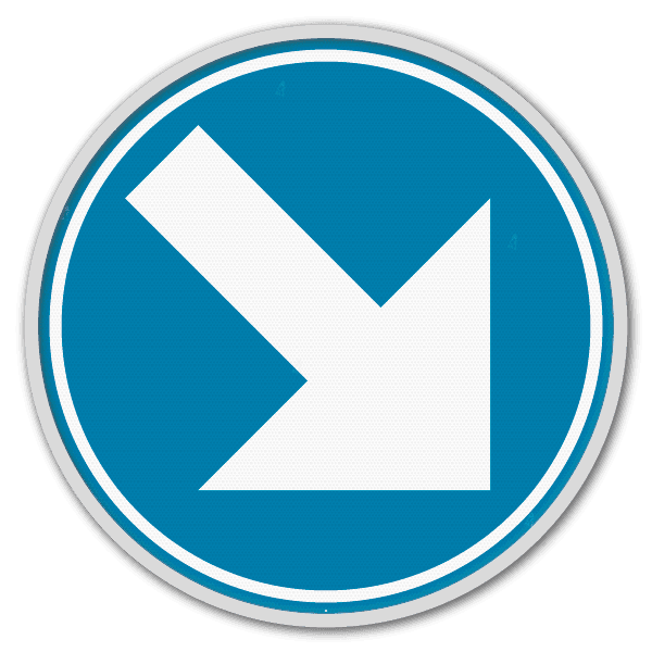 Panneau d'obligation G2000 D1d - Obligation de suivre à droite