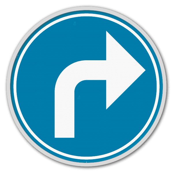 Panneau d'obligation G2000 D1f - Obligation de suivre à droite