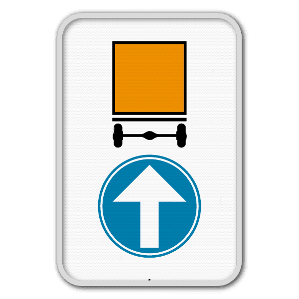 Panneau d'obligation G2000 D4 tout droit - Obligation pour les véhicules transportant des marchandises dangereuses de suivre la direction indiquée par la flèche