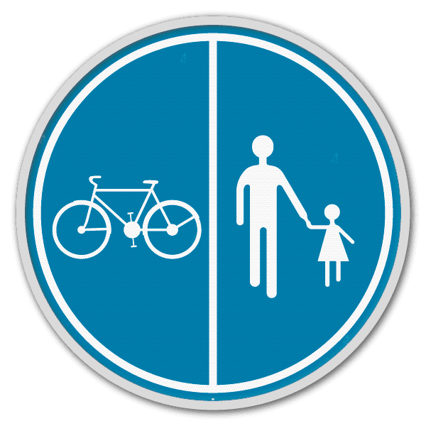 Panneau d'obligation G2000 D9a - Partie de la voie publique réservée à la circulation des piétons, des bicyclettes et des cyclomoteurs à deux roues classe A