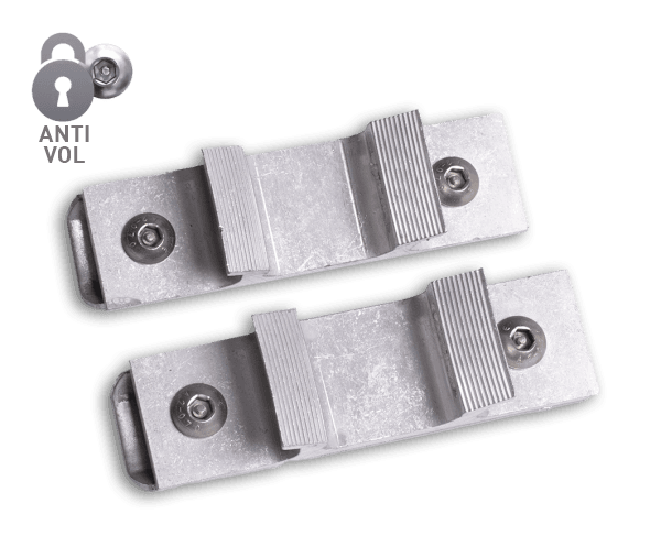 Plaque de fixation pour support variable - Antivol - Colliers de serrage non-inclus (Jeu de 2 pièces)