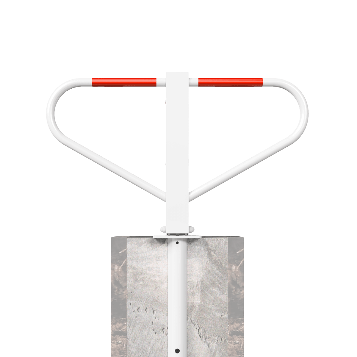 Barrière anti-stationnement de parking - blanc ou galvanisé - rabattable - manchon de sol - serrure cylindrée