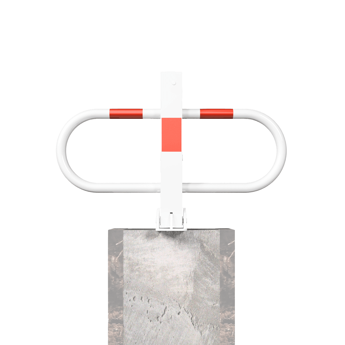 Barrière anti-stationnement de parking - blanc ou galvanisé - rabattable - serrure cylindrée