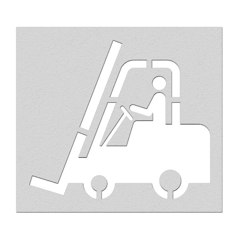 Wegmarkering spuitmal PVC (5mm) - Sjabloon heftruck