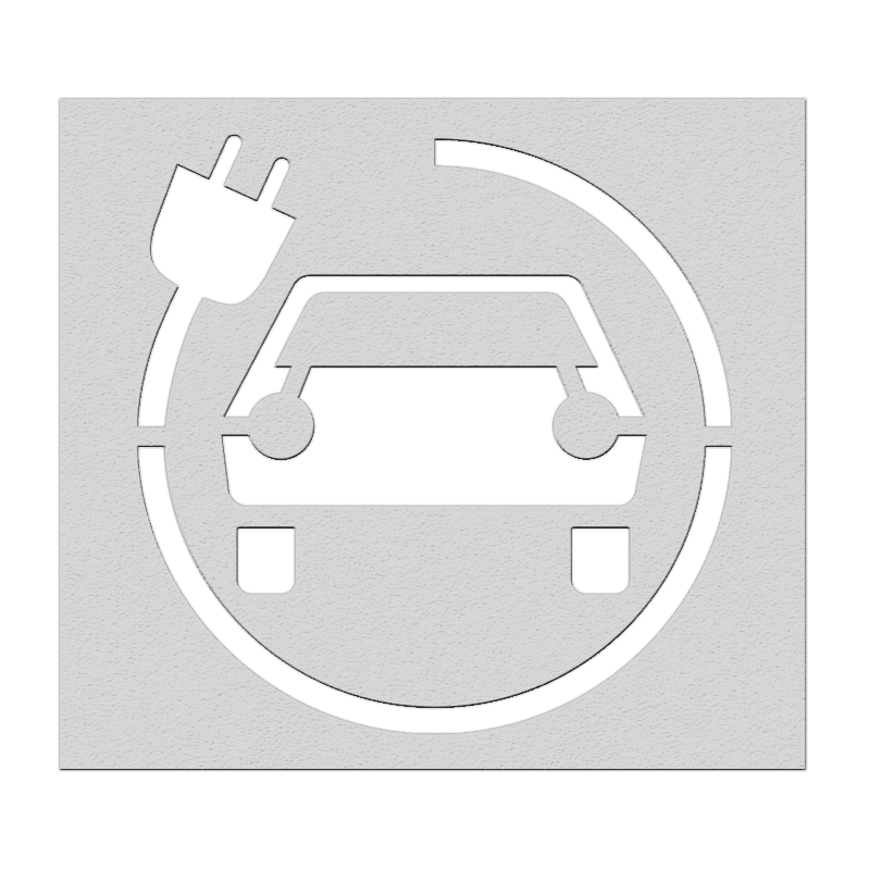 Pochoirs Gabarits de pulvérisation pour le marquage routier - 800x800mm - voiture + borne de recharge électrique