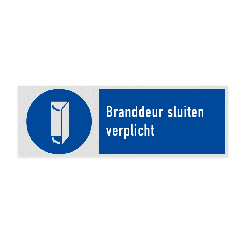 Veiligheidsbord met pictogram en tekst Branddeur sluiten verplicht
