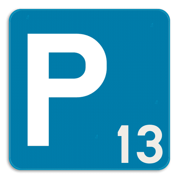 Parkeerbord met nummer