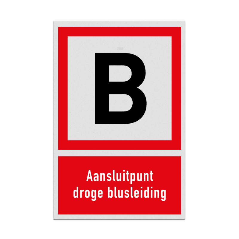 Brand bord aansluitpunt droge blusleiding met tekst reflecterend