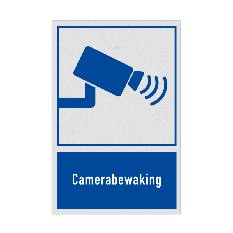 Bord Camerabewaking met pictogram en tekst