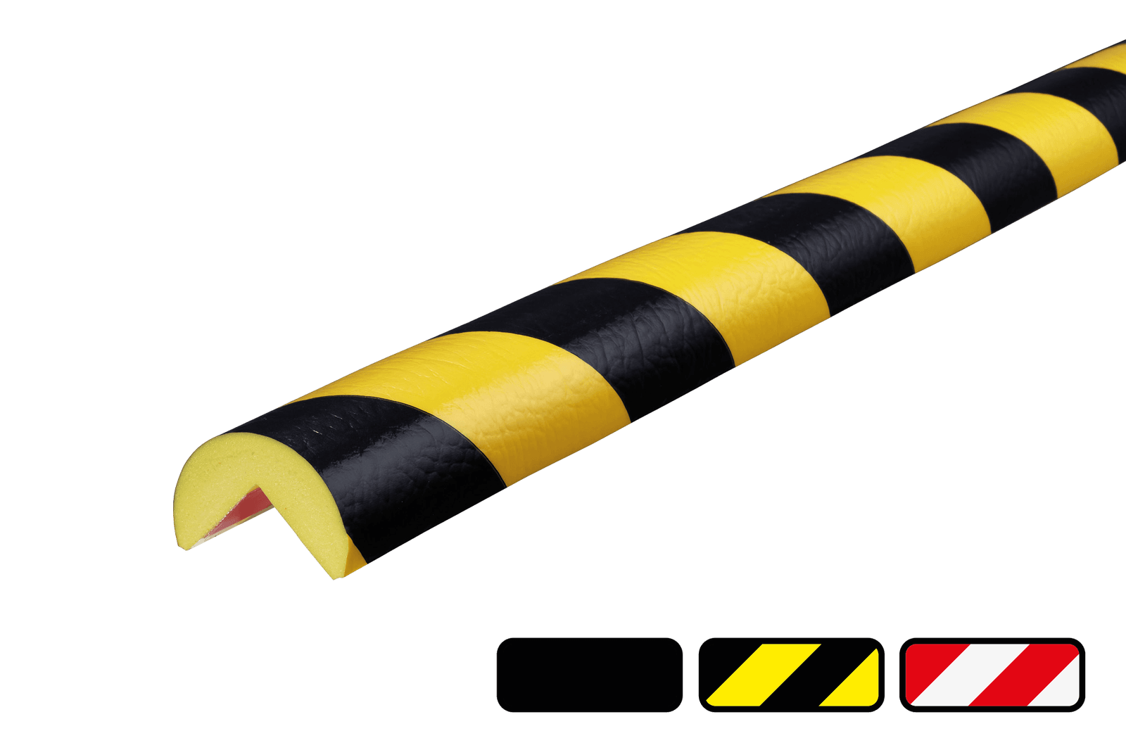 Hoekbescherming - kunststof stootbescherming Ø40mm type A - zelfklevend of magnetisch