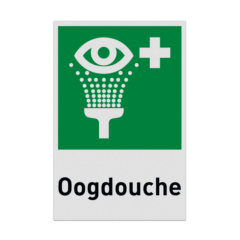 Reddingsbord met pictogram en tekst Oogdouche
