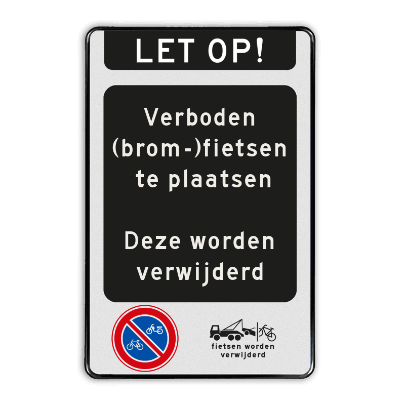 Verkeersbord verboden (brom)fietsen plaatsen - RVV E03 - reflecterend