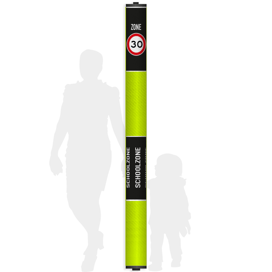 Aluminium Opgelet paal Ø160x2000mm - FLUO