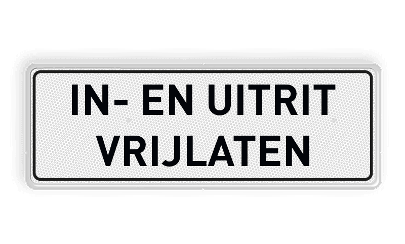 Bord in- en uitrit vrijlaten - reflecterend