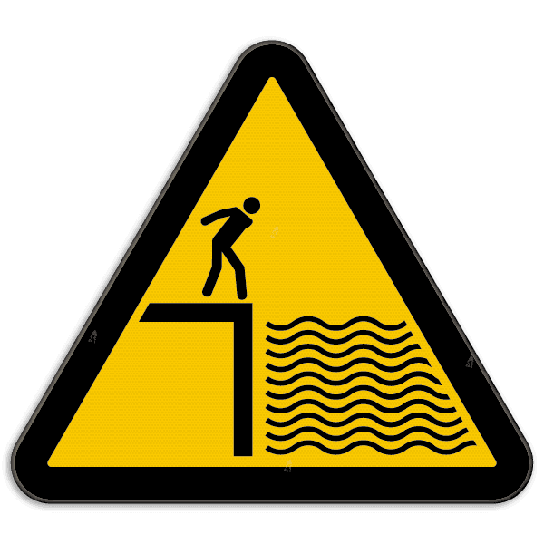 Waarschuwingsbord Diep water