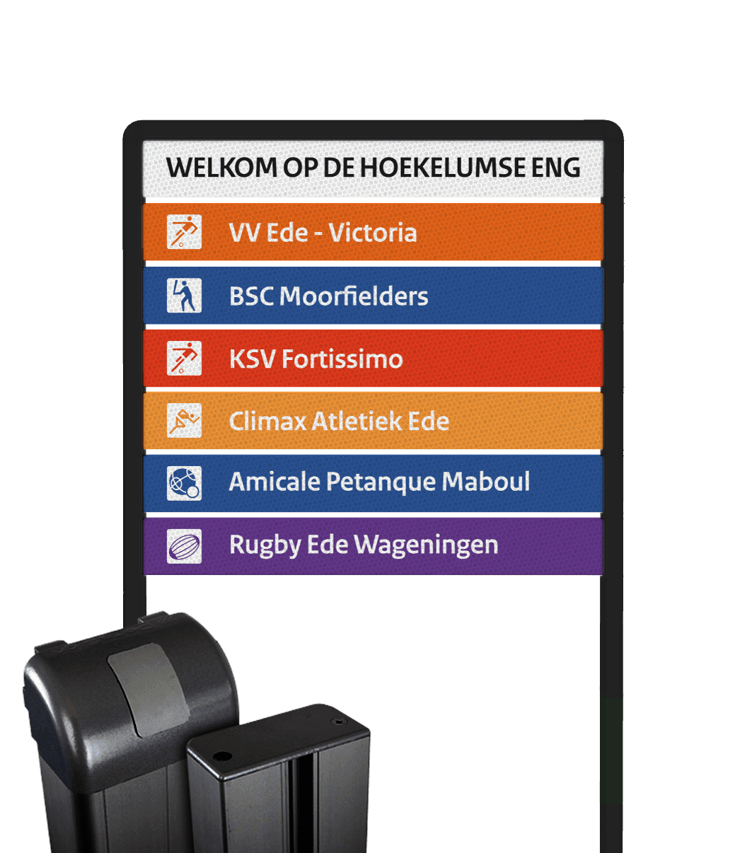 Informatiebord sportpark - Portaalsysteem TS-50/100 max. 7 panelen - reflecterend