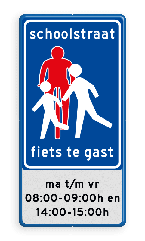 Verkeersbord RVV G15 - schoolstraat met venstertijden