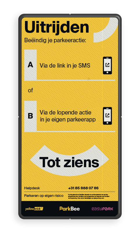 Informatiebord uitrijden - 400x800 - ParkBee