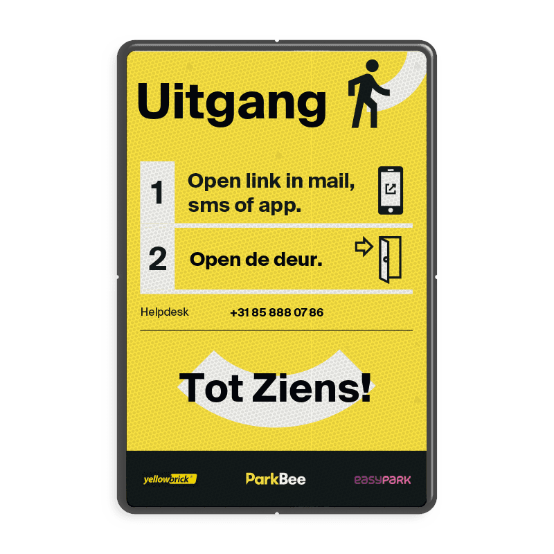Informatiebord Uitgang, Tot ziens - 2:3 - ParkBee