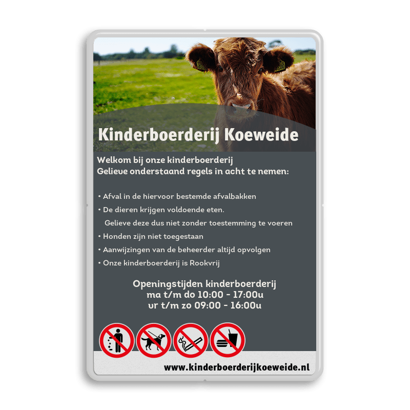 Informatiebord Kinderboerderij + full colour opdruk