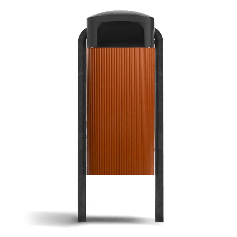 R2 duurzame afvalbak - 50 liter - Cortenstaal aluminium