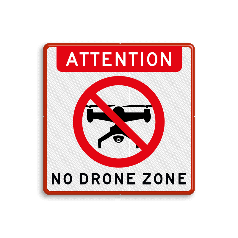 Bord verboden voor drones - reflecterend