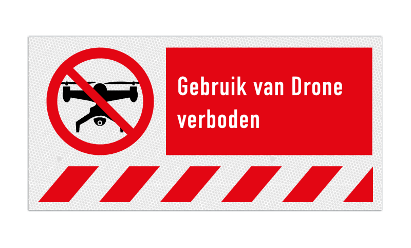 Veiligheidspictogram - Drones verboden - reflecterend
