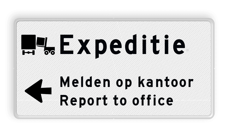 Routebord expeditie met eigen tekst en pijl