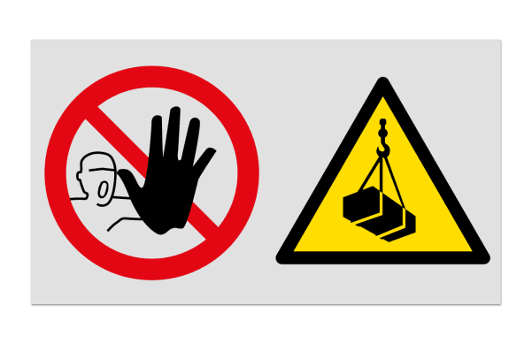 Panneau de sécurité avec 2 pictogrammes