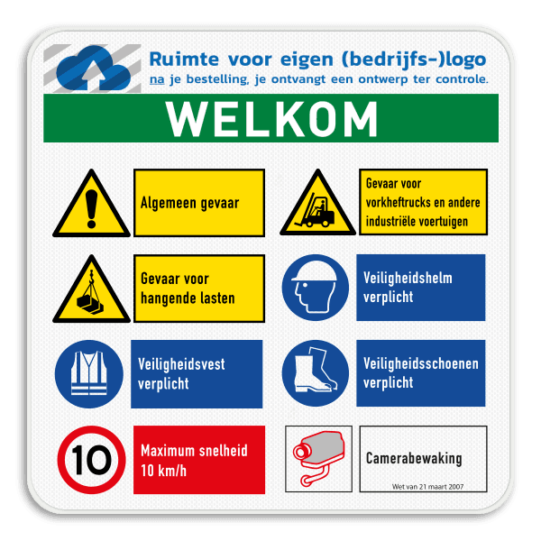 Werfbord | 8 pictogrammen + logo en banners