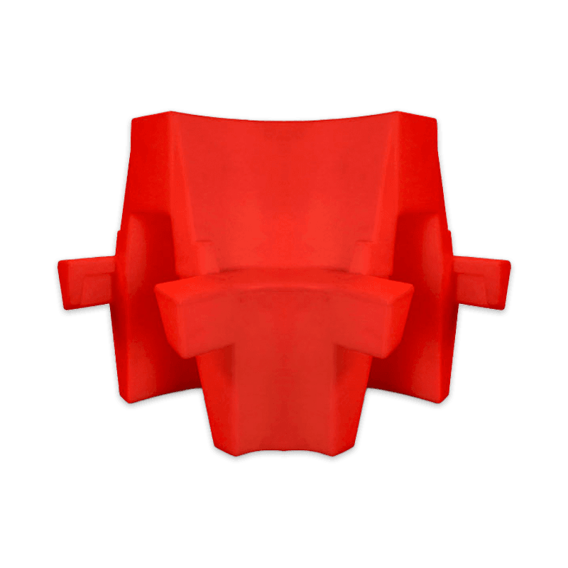 Kunststof barrier hoekstuk - rood/wit - vulbaar met water of zand