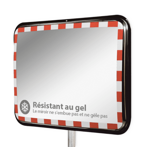 Miroir de circulation antigel 800x600mm en acier inoxydable